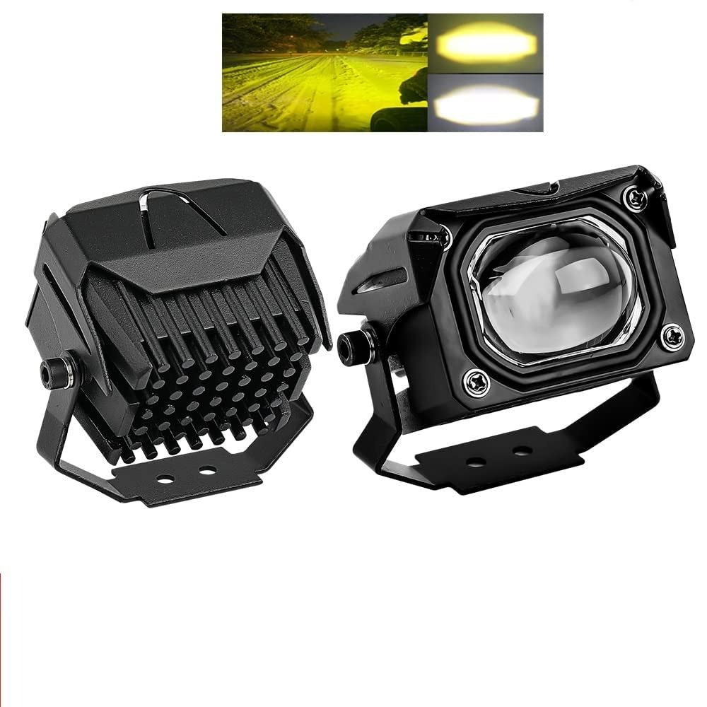 HJG 4 Inch Cube Pod Fog Light 120W 12000 Lumens Fog Light 2pc Foglight Pod Projector Spot Foglight 120W Foglight Ultra Wide Intensity 3000K/6500K LED Fog Lights 4 Inch Cube Light (120W) Universal For All Cars & Bikes LIU HJG 4 Inch Cube Pod Foglights