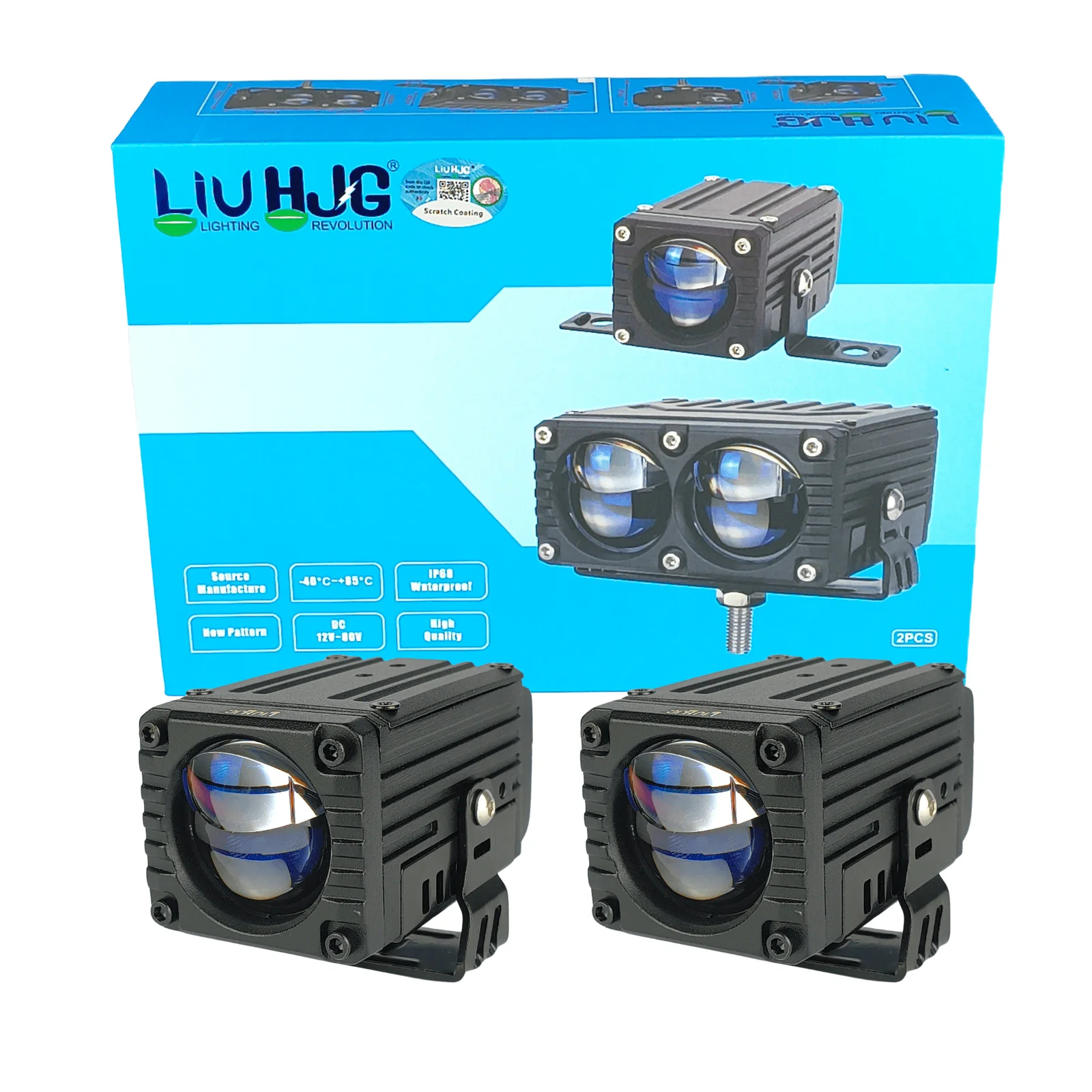 HJG Blaze 1 Lens Waymaker Pro 80W Blaze 1 Lens Foglight New Model LED Foglight with Laser Spot and Wide Spread Red DRL/White/Yellow 80W Foglight Ultra Wide Dual Intensity LED Driving Fog Light 3000K/6500K Universal For All Cars & Bikes LIU HJG Blaze 1 Fog
