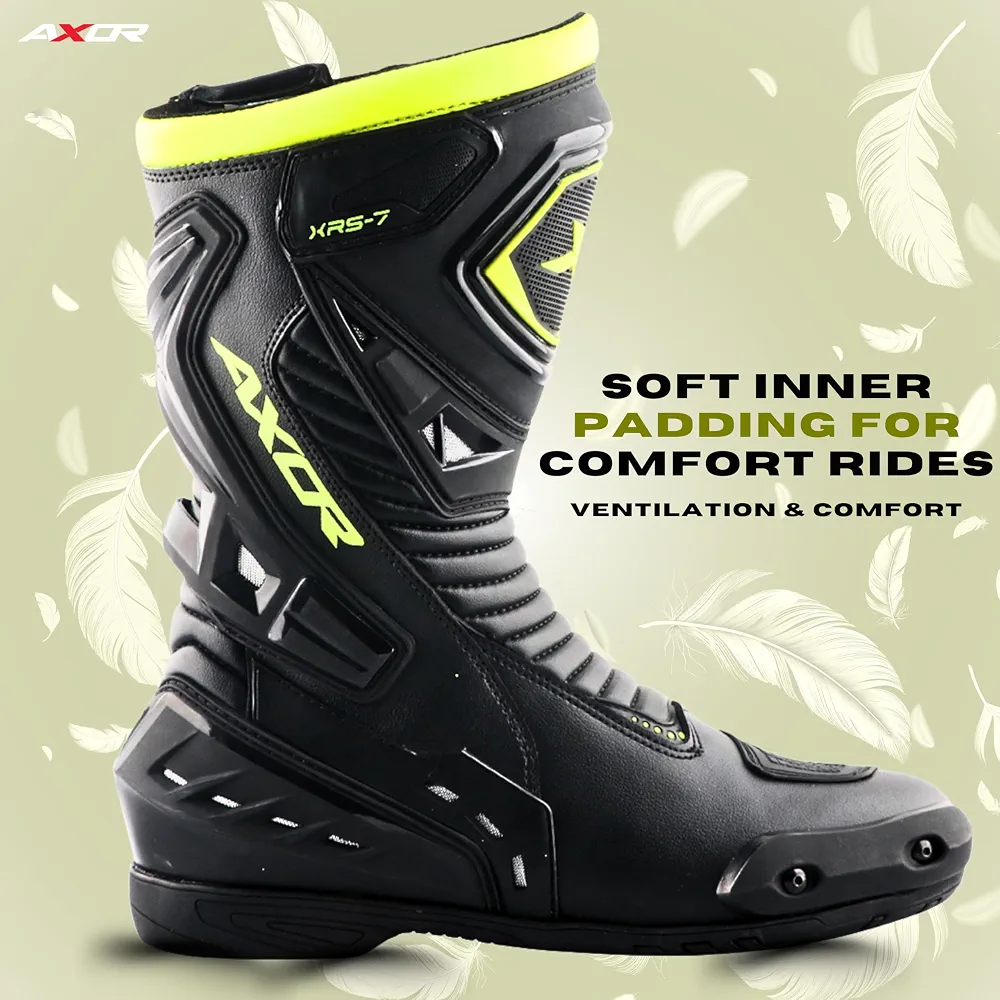 Axor Slipstream PRO Riding Boots Black Neon Green